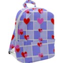 Love Hearts Valentine Decorative Zip Up Backpack View2