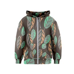 Leaf Brown Kids  Zipper Hoodie by Dutashop