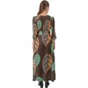 Leaf Brown Button Up Boho Maxi Dress View2