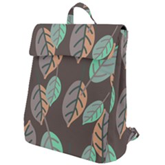 Leaf Brown Flap Top Backpack by Dutashop