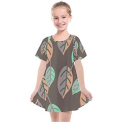 Leaf Brown Kids  Smock Dress