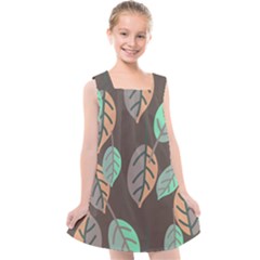 Leaf Brown Kids  Cross Back Dress