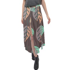 Leaf Brown Velour Split Maxi Skirt