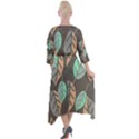 Leaf Brown Quarter Sleeve Wrap Front Maxi Dress View2