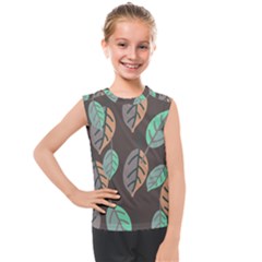 Leaf Brown Kids  Mesh Tank Top