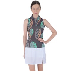 Leaf Brown Women s Sleeveless Polo Tee