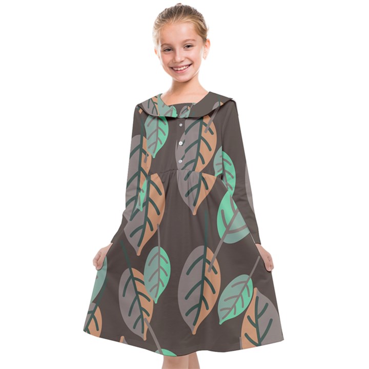 Leaf Brown Kids  Midi Sailor Dress