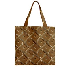 Gold Background Modern Zipper Grocery Tote Bag by Dutashop