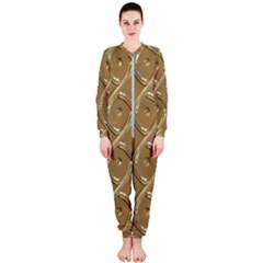 Gold Background Modern Onepiece Jumpsuit (ladies)  by Dutashop