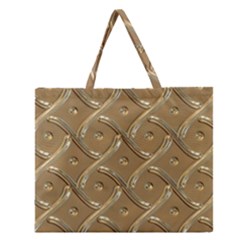 Gold Background Modern Zipper Large Tote Bag by Dutashop