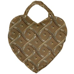 Gold Background Modern Giant Heart Shaped Tote by Dutashop