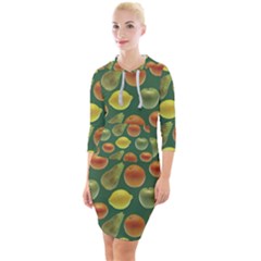 Background Fruits Several Quarter Sleeve Hood Bodycon Dress by Dutashop