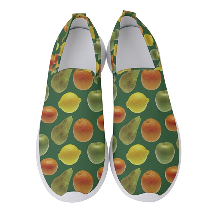 Background Fruits Several Women s Slip On Sneakers