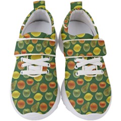 Background Fruits Several Kids  Velcro Strap Shoes