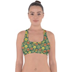 Background Fruits Several Cross Back Hipster Bikini Top  by Dutashop