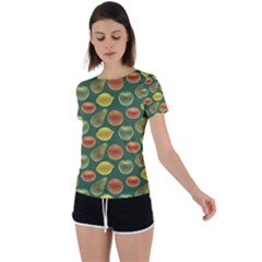 Background Fruits Several Back Circle Cutout Sports Tee