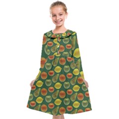 Background Fruits Several Kids  Midi Sailor Dress