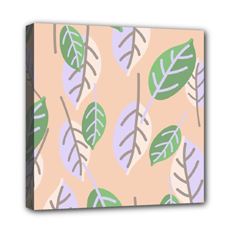 Leaf Pink Mini Canvas 8  X 8  (stretched) by Dutashop