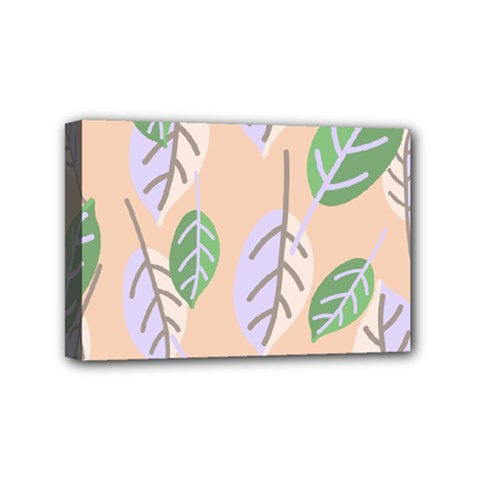 Leaf Pink Mini Canvas 6  X 4  (stretched) by Dutashop