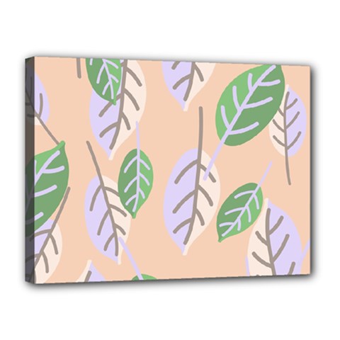 Leaf Pink Canvas 16  X 12  (stretched) by Dutashop