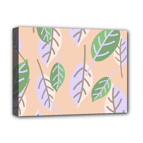 Leaf Pink Deluxe Canvas 16  X 12  (stretched)  by Dutashop