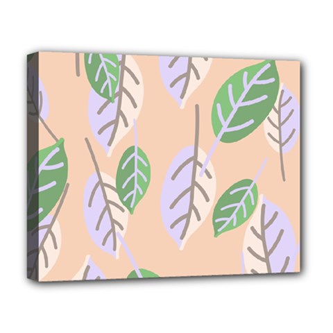 Leaf Pink Deluxe Canvas 20  X 16  (stretched) by Dutashop