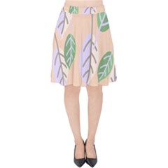 Leaf Pink Velvet High Waist Skirt by Dutashop