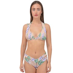 Leaf Pink Double Strap Halter Bikini Set by Dutashop