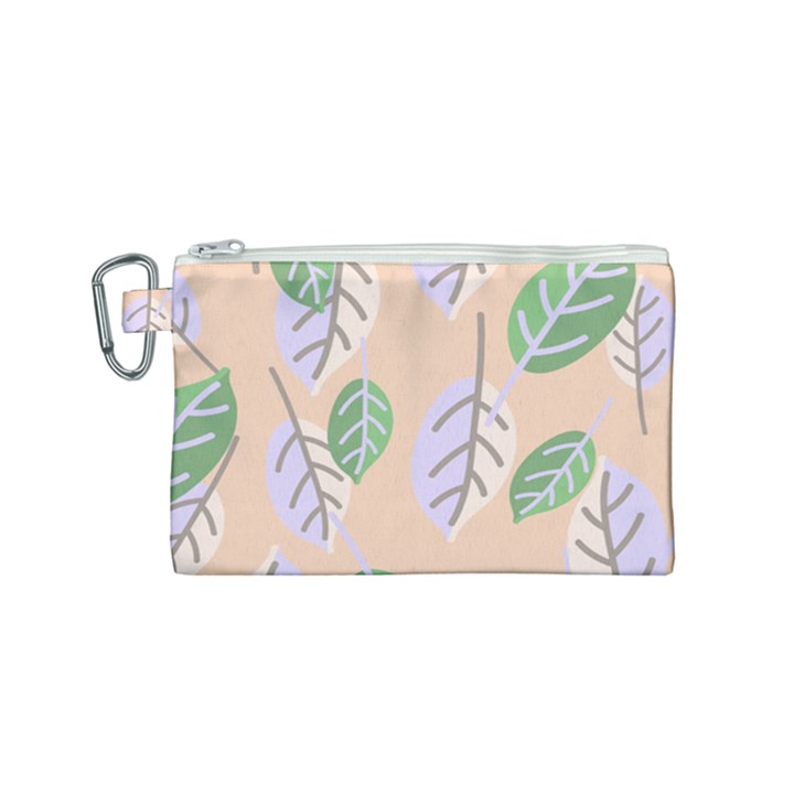 Leaf Pink Canvas Cosmetic Bag (Small)