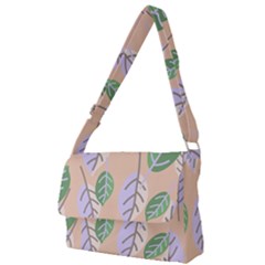 Leaf Pink Full Print Messenger Bag (l)