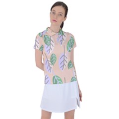 Leaf Pink Women s Polo Tee