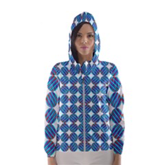 Geometric Dots Pattern Women s Hooded Windbreaker by Dutashop