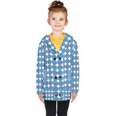 Geometric Dots Pattern Kids  Double Breasted Button Coat by Dutashop