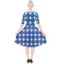 Geometric Dots Pattern Quarter Sleeve A-Line Dress View2