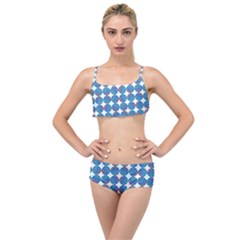 Geometric Dots Pattern Layered Top Bikini Set