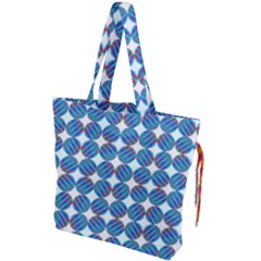 Geometric Dots Pattern Drawstring Tote Bag by Dutashop