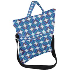 Geometric Dots Pattern Fold Over Handle Tote Bag by Dutashop