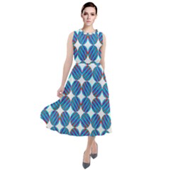 Geometric Dots Pattern Round Neck Boho Dress by Dutashop