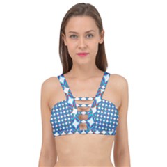 Geometric Dots Pattern Cage Up Bikini Top