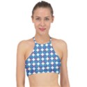 Geometric Dots Pattern Racer Front Bikini Top View1