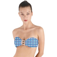 Geometric Dots Pattern Twist Bandeau Bikini Top