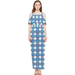 Geometric Dots Pattern Draped Sleeveless Chiffon Jumpsuit