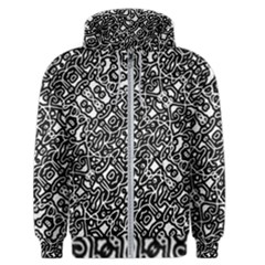 Interlace Black And White Pattern Men s Zipper Hoodie