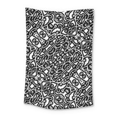 Interlace Black And White Pattern Small Tapestry