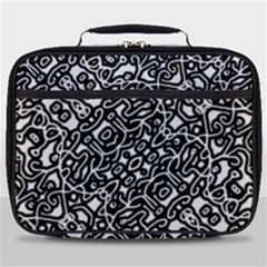 Interlace Black And White Pattern Full Print Lunch Bag