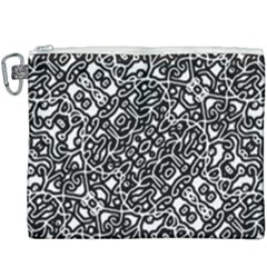 Interlace Black And White Pattern Canvas Cosmetic Bag (xxxl) by dflcprintsclothing