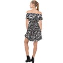 Interlace Black And White Pattern Off Shoulder Chiffon Dress View2