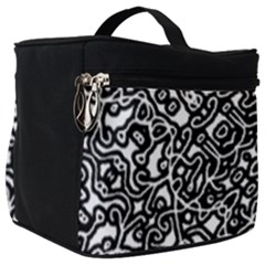 Interlace Black And White Pattern Make Up Travel Bag (big) by dflcprintsclothing