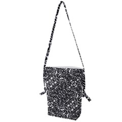 Interlace Black And White Pattern Folding Shoulder Bag by dflcprintsclothing