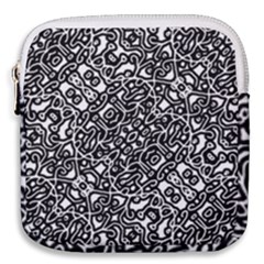 Interlace Black And White Pattern Mini Square Pouch by dflcprintsclothing